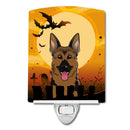 Halloween German Shepherd Ceramic Night Light Compact, UL-Certified, Ideal for Bedroom, Bathroom, Nursery, Hallway, Kitchen, 6x4x3, Multicolor
