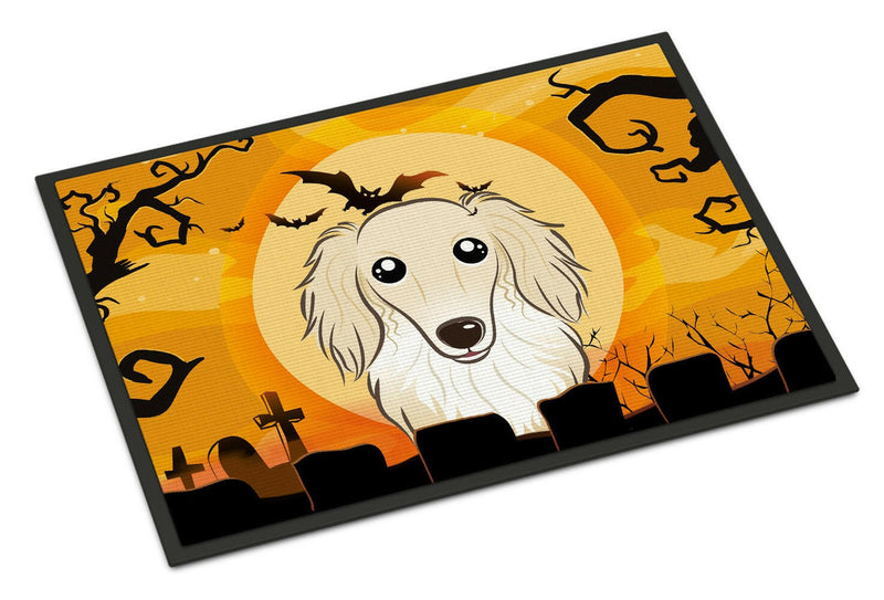 Halloween Longhair Creme Dachshund Indoor or Outdoor Mat 24x36 BB1770JMAT