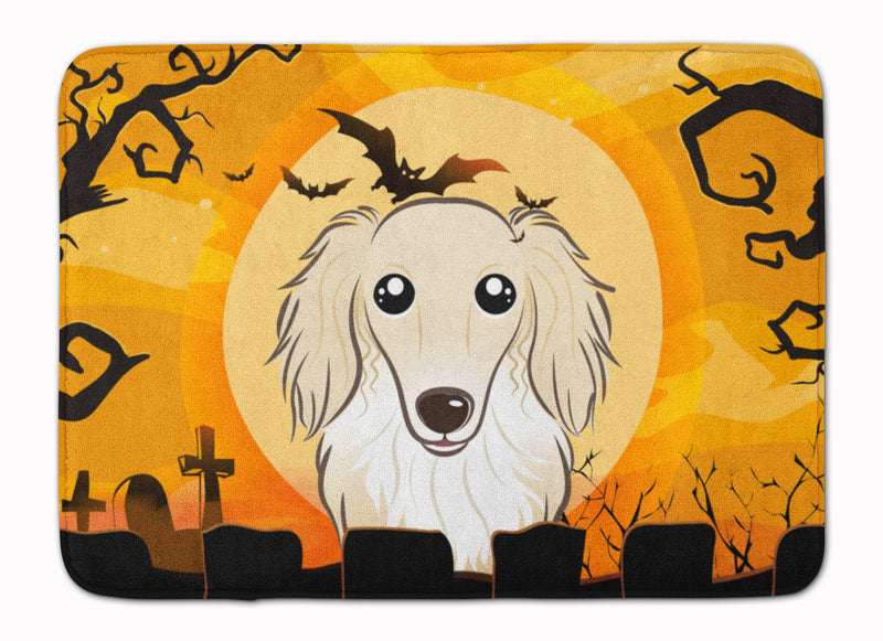 Halloween Longhair Creme Dachshund Machine Washable Memory Foam Mat BB1770RUG