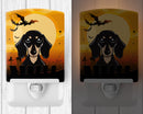 Halloween Smooth Black and Tan Dachshund Ceramic Night Light Compact, UL-Certified, Ideal for Bedroom, Bathroom, Nursery, Hallway, Kitchen, 6x4x3, Multicolor
