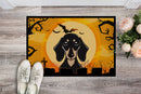 Halloween Smooth Black and Tan Dachshund Doormat Indoor Outdoor 24H X 36W Front Door Mat Rugs for Entryway, Non Slip Washable Low Pile,