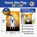 Halloween Cocker Spaniel House Flag 28x40 Porch Sleeve Pole Decorative Outside Yard Banner Artwork Wall Hanging, Polyester