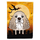 Halloween Cocker Spaniel House Flag 28x40 Porch Sleeve Pole Decorative Outside Yard Banner Artwork Wall Hanging, Polyester