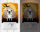 Halloween Cocker Spaniel Ceramic Night Light Compact, UL-Certified, Ideal for Bedroom, Bathroom, Nursery, Hallway, Kitchen, 6x4x3, Multicolor