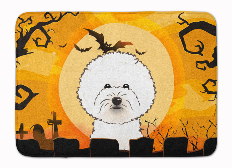 Halloween Bichon Frise Machine Washable Memory Foam Mat BB1775RUG