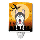 Halloween Alaskan Malamute Ceramic Night Light Compact, UL-Certified, Ideal for Bedroom, Bathroom, Nursery, Hallway, Kitchen, 6x4x3, Multicolor