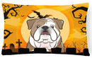 Halloween English Bulldog  Decorative Throw Pillow 12x16 Indoor Outdoor Accent Cushion, Fabric Cover with Insert for Sofa, Bed, Porch & Living Room