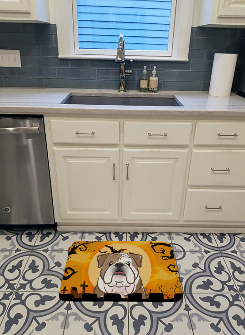 Halloween English Bulldog  Machine Washable Memory Foam Mat BB1777RUG