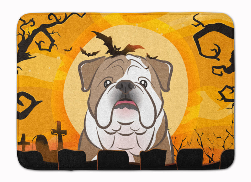 Halloween English Bulldog  Machine Washable Memory Foam Mat BB1777RUG