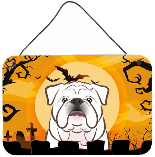 Halloween White English Bulldog  Wall or Door Hanging Prints BB1778DS812