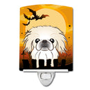 Halloween Pekingese Ceramic Night Light Compact, UL-Certified, Ideal for Bedroom, Bathroom, Nursery, Hallway, Kitchen, 6x4x3, Multicolor