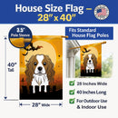 Halloween Cavalier Spaniel House Flag 28x40 Porch Sleeve Pole Decorative Outside Yard Banner Artwork Wall Hanging, Polyester