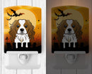 Halloween Cavalier Spaniel Ceramic Night Light Compact, UL-Certified, Ideal for Bedroom, Bathroom, Nursery, Hallway, Kitchen, 6x4x3, Multicolor