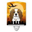 Halloween Cavalier Spaniel Ceramic Night Light Compact, UL-Certified, Ideal for Bedroom, Bathroom, Nursery, Hallway, Kitchen, 6x4x3, Multicolor