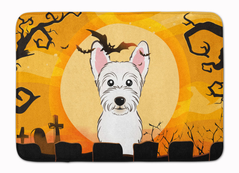 Halloween Westie Machine Washable Memory Foam Mat BB1784RUG