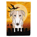 Halloween Borzoi House Flag 28x40 Porch Sleeve Pole Decorative Outside Yard Banner Artwork Wall Hanging, Polyester