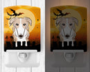Halloween Borzoi Ceramic Night Light Compact, UL-Certified, Ideal for Bedroom, Bathroom, Nursery, Hallway, Kitchen, 6x4x3, Multicolor