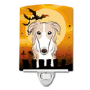 Halloween Borzoi Ceramic Night Light Compact, UL-Certified, Ideal for Bedroom, Bathroom, Nursery, Hallway, Kitchen, 6x4x3, Multicolor
