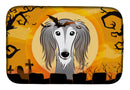Halloween Saluki Dish Drying Mat Absorbent Dish Drying Mat Pad for Kitchen Counter Dish Drainer Mat for Countertop, 14 x 21", Multicolor
