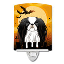 Halloween Japanese Chin Ceramic Night Light Compact, UL-Certified, Ideal for Bedroom, Bathroom, Nursery, Hallway, Kitchen, 6x4x3, Multicolor