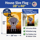 Halloween Weimaraner House Flag 28x40 Porch Sleeve Pole Decorative Outside Yard Banner Artwork Wall Hanging, Polyester