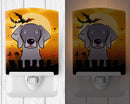 Halloween Weimaraner Ceramic Night Light Compact, UL-Certified, Ideal for Bedroom, Bathroom, Nursery, Hallway, Kitchen, 6x4x3, Multicolor