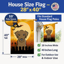 Halloween Chocolate Labrador House Flag 28x40 Porch Sleeve Pole Decorative Outside Yard Banner Artwork Wall Hanging, Polyester