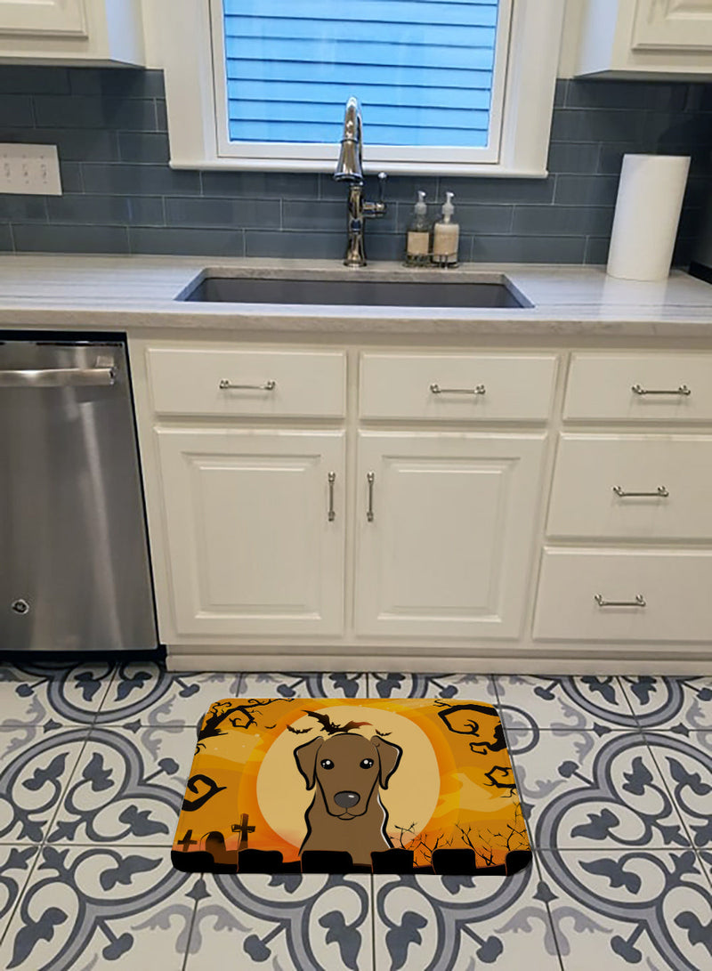 Halloween Chocolate Labrador Machine Washable Memory Foam Mat BB1792RUG