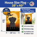 Halloween Black Labrador House Flag 28x40 Porch Sleeve Pole Decorative Outside Yard Banner Artwork Wall Hanging, Polyester