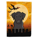 Halloween Black Labrador House Flag 28x40 Porch Sleeve Pole Decorative Outside Yard Banner Artwork Wall Hanging, Polyester