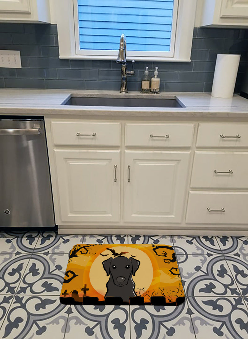 Halloween Black Labrador Machine Washable Memory Foam Mat BB1793RUG