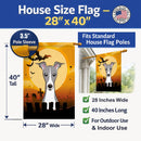Halloween Italian Greyhound House Flag 28x40 Porch Sleeve Pole Decorative Outside Yard Banner Artwork Wall Hanging, Polyester