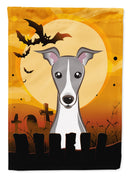 Halloween Italian Greyhound House Flag 28x40 Porch Sleeve Pole Decorative Outside Yard Banner Artwork Wall Hanging, Polyester
