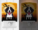 Halloween Bernese Mountain Dog Ceramic Night Light Compact, UL-Certified, Ideal for Bedroom, Bathroom, Nursery, Hallway, Kitchen, 6x4x3, Multicolor