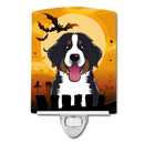 Halloween Bernese Mountain Dog Ceramic Night Light Compact, UL-Certified, Ideal for Bedroom, Bathroom, Nursery, Hallway, Kitchen, 6x4x3, Multicolor