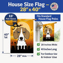 Halloween Beagle House Flag 28x40 Porch Sleeve Pole Decorative Outside Yard Banner Artwork Wall Hanging, Polyester