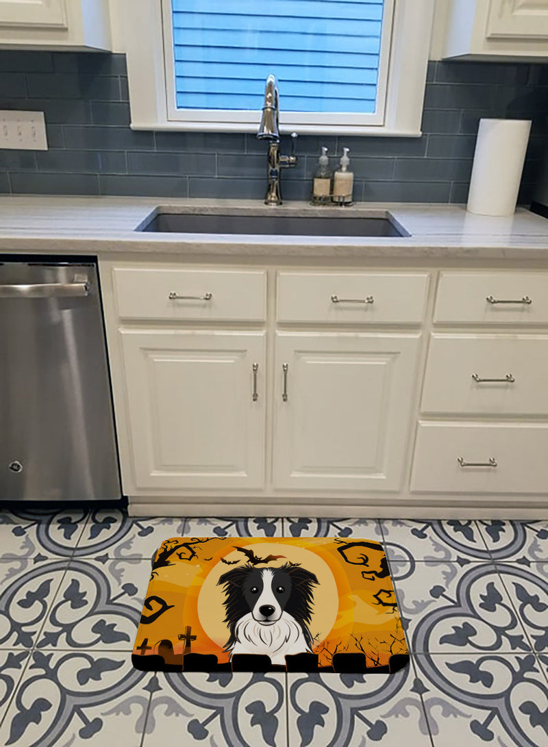 Halloween Border Collie Machine Washable Memory Foam Mat BB1799RUG