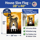 Halloween Sheltie House Flag 28x40 Porch Sleeve Pole Decorative Outside Yard Banner Artwork Wall Hanging, Polyester