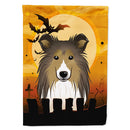 Halloween Sheltie House Flag 28x40 Porch Sleeve Pole Decorative Outside Yard Banner Artwork Wall Hanging, Polyester