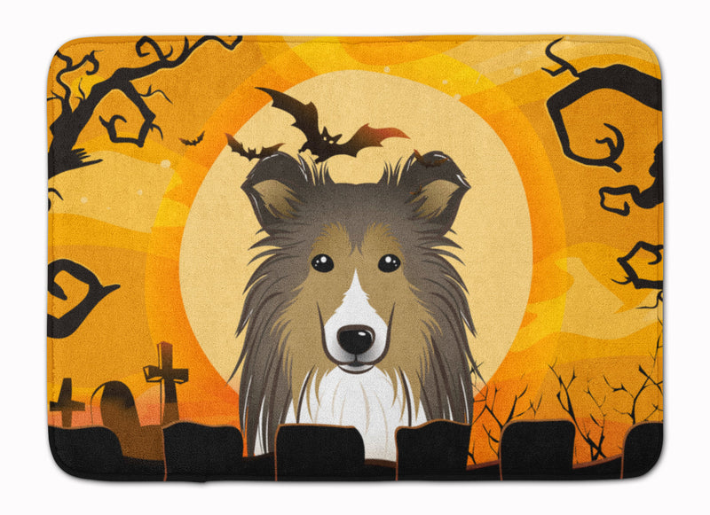 Halloween Sheltie Machine Washable Memory Foam Mat BB1800RUG