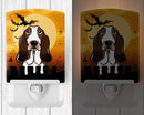 Halloween Basset Hound Ceramic Night Light Compact, UL-Certified, Ideal for Bedroom, Bathroom, Nursery, Hallway, Kitchen, 6x4x3, Multicolor