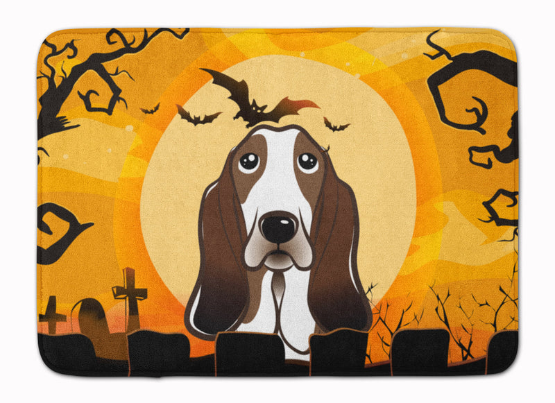 Halloween Basset Hound Machine Washable Memory Foam Mat BB1801RUG