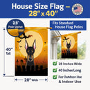 Halloween Doberman House Flag 28x40 Porch Sleeve Pole Decorative Outside Yard Banner Artwork Wall Hanging, Polyester