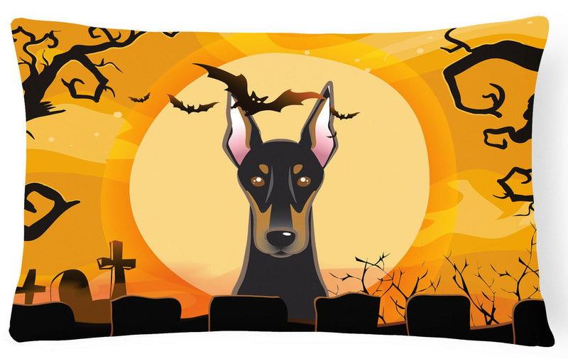 Halloween Doberman Fabric Decorative Pillow BB1803PW1216