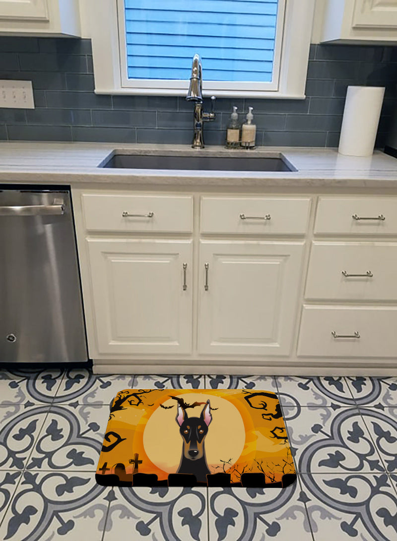 Halloween Doberman Machine Washable Memory Foam Mat BB1803RUG