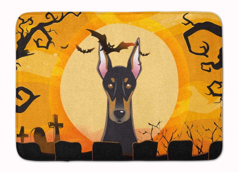 Halloween Doberman Machine Washable Memory Foam Mat BB1803RUG