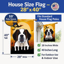 Halloween Saint Bernard House Flag 28x40 Porch Sleeve Pole Decorative Outside Yard Banner Artwork Wall Hanging, Polyester