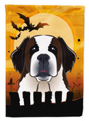 Halloween Saint Bernard House Flag 28x40 Porch Sleeve Pole Decorative Outside Yard Banner Artwork Wall Hanging, Polyester