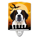 Halloween Saint Bernard Ceramic Night Light Compact, UL-Certified, Ideal for Bedroom, Bathroom, Nursery, Hallway, Kitchen, 6x4x3, Multicolor
