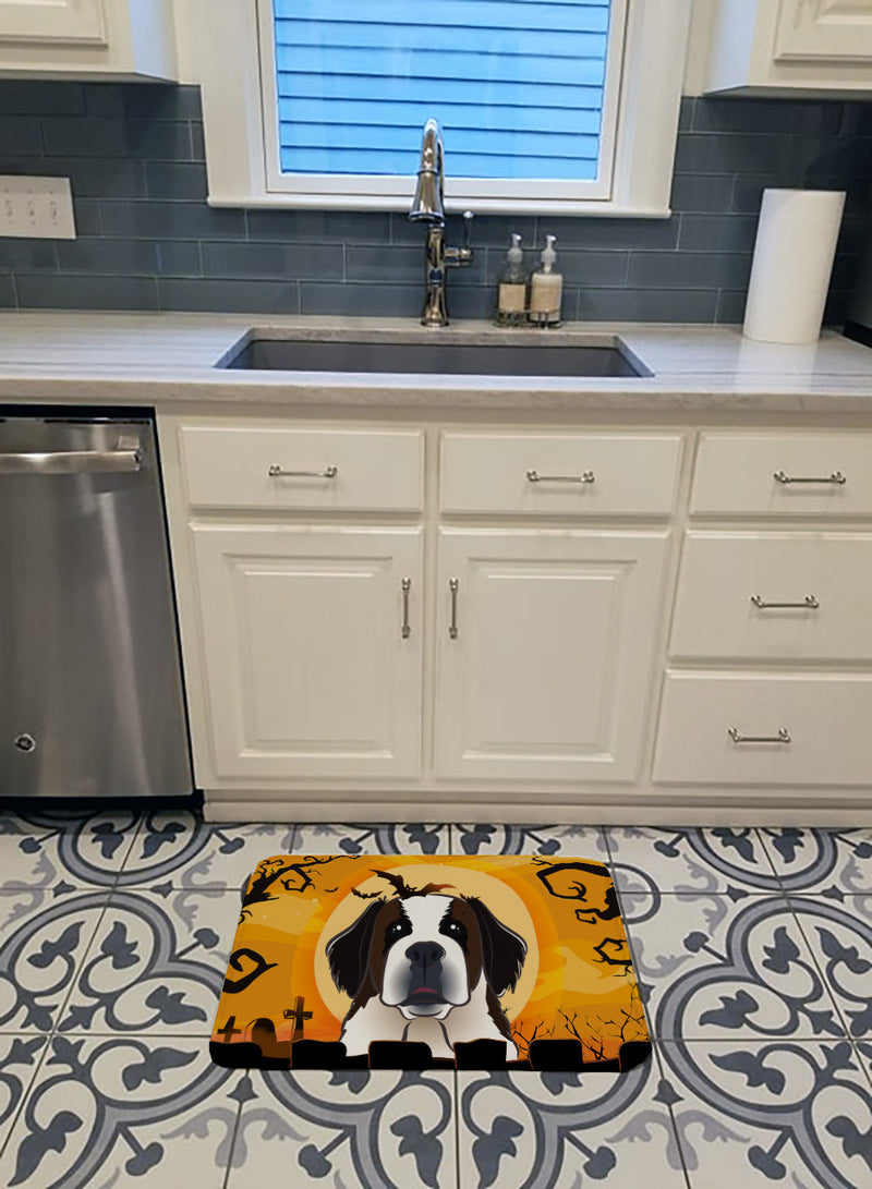 Halloween Saint Bernard Machine Washable Memory Foam Mat BB1804RUG